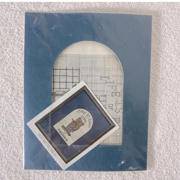 Vintage 90s Needlepoint Bear Life Is Full Of Ups And Pounds - Picture 3 of 3